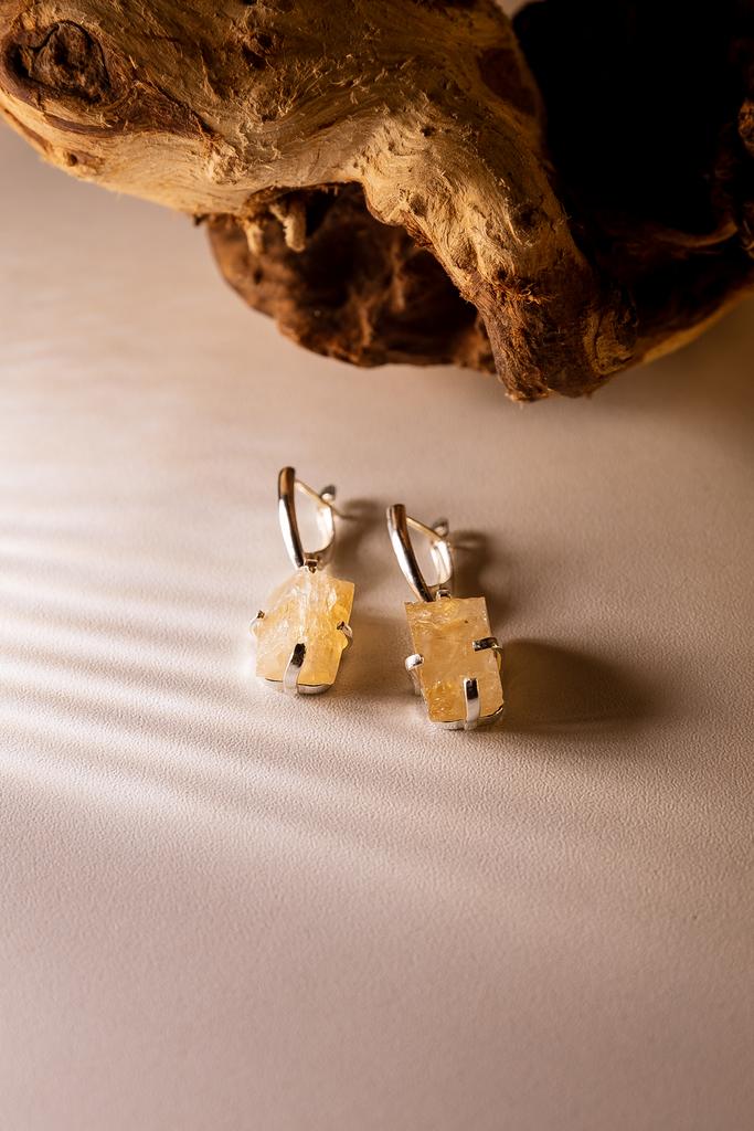 Серьги с цитрином