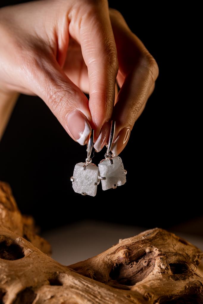 Серьги аквамарином