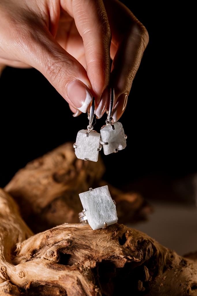 Комплект с аквамарином