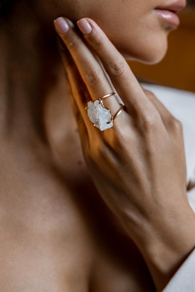 Кольцо с аквамарином