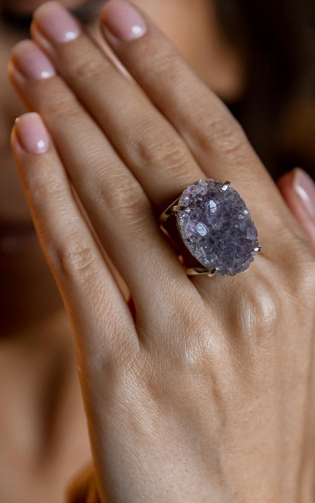Кольцо с друзой аметиста