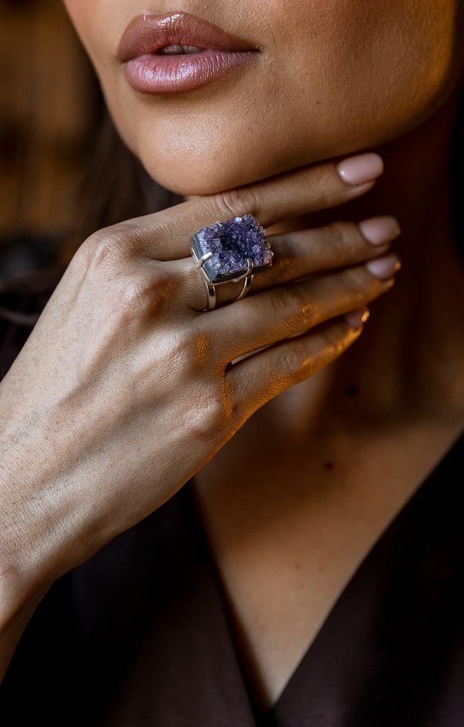 Кольцо с друзой аметиста