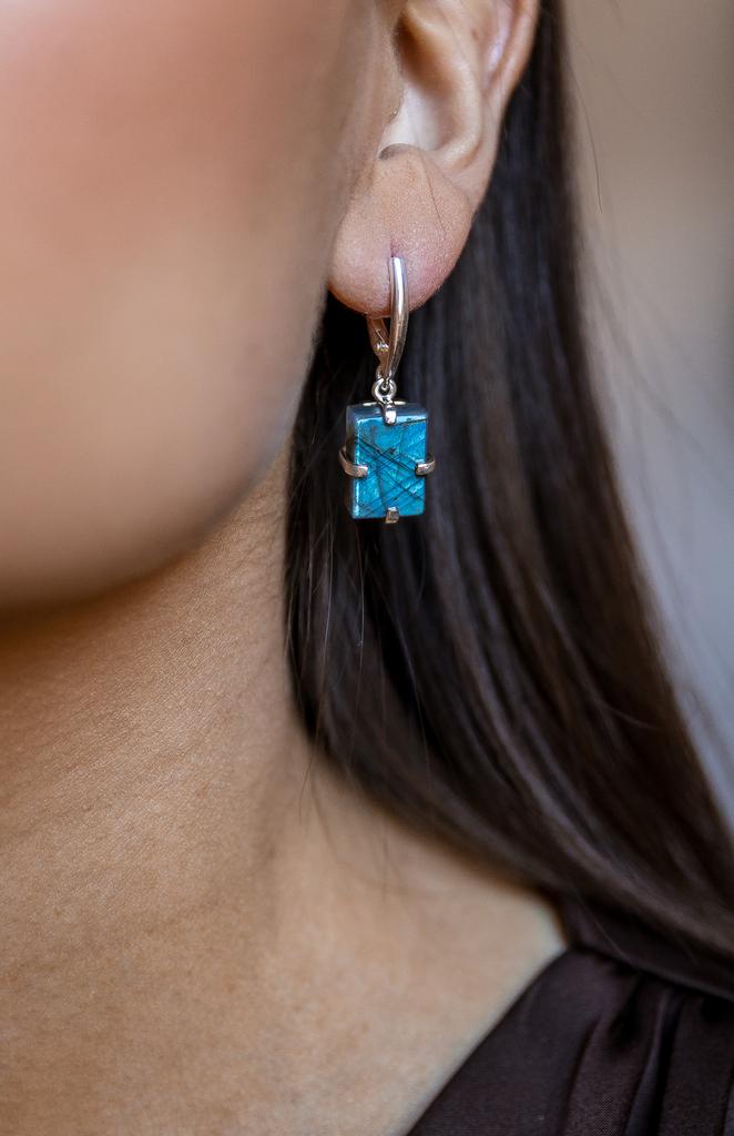 Серьги с лабрадоритом