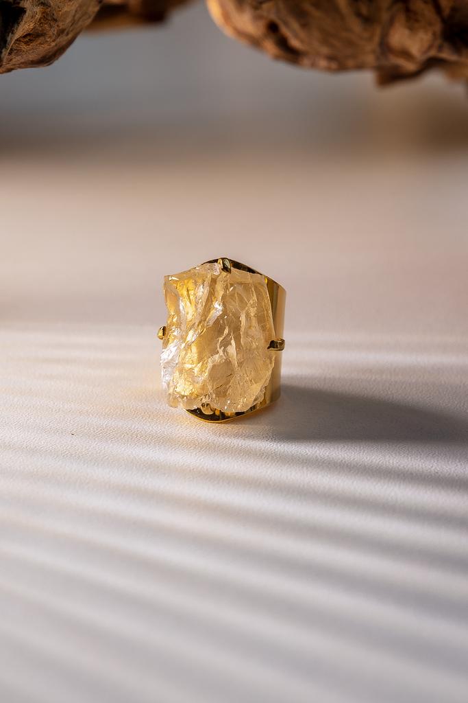 Кольцо кафф с цитрином