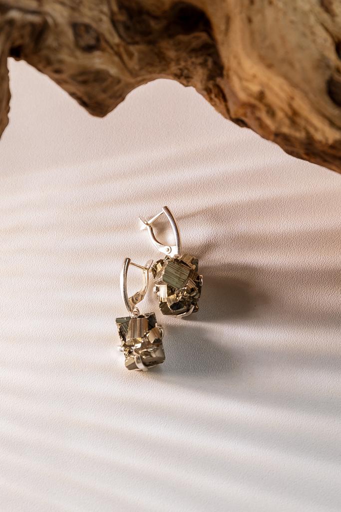 Серьги с пиритом