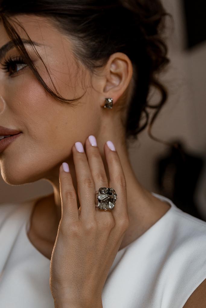 Кольцо с пиритом