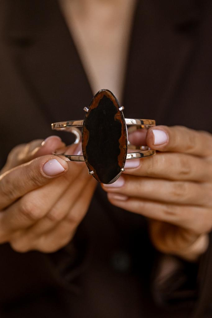 Браслет со срезом агата