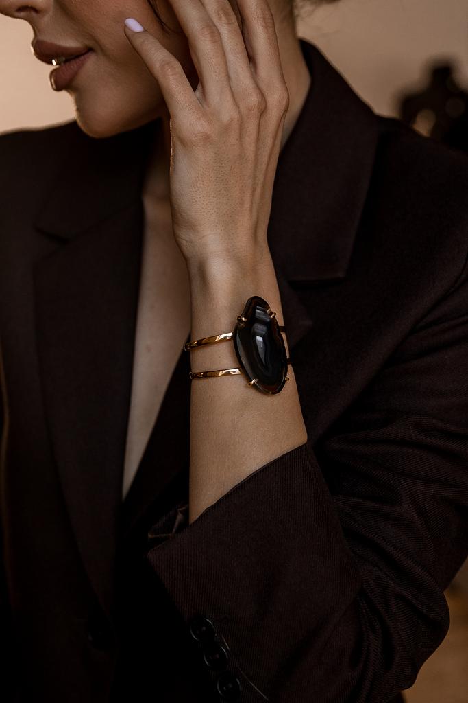 Браслет со срезом агата