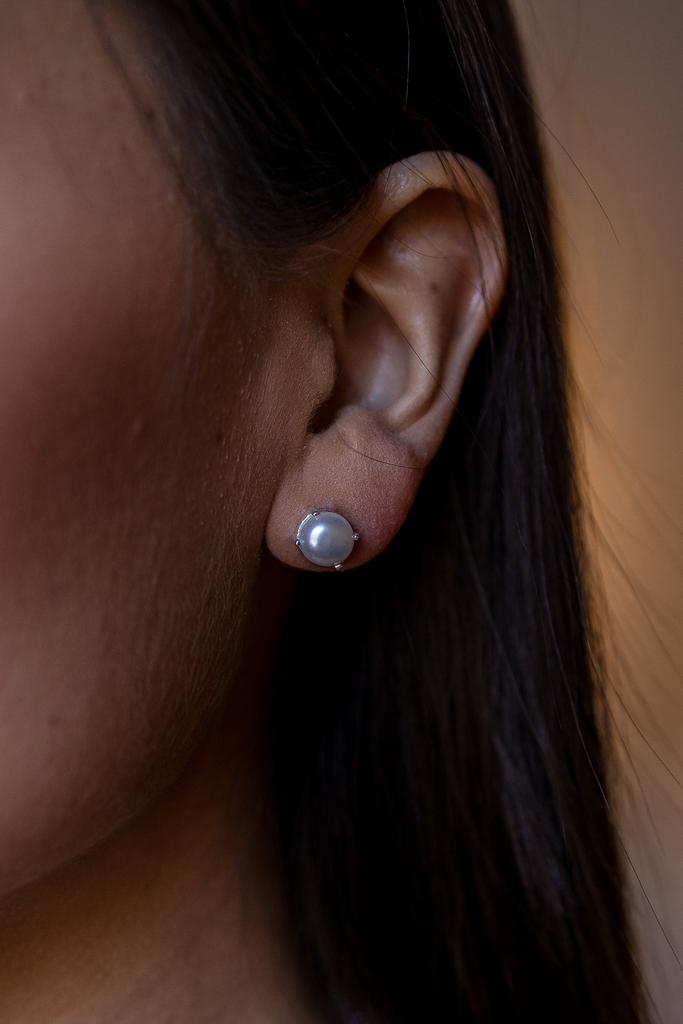 Пусеты с круглым жемчугом