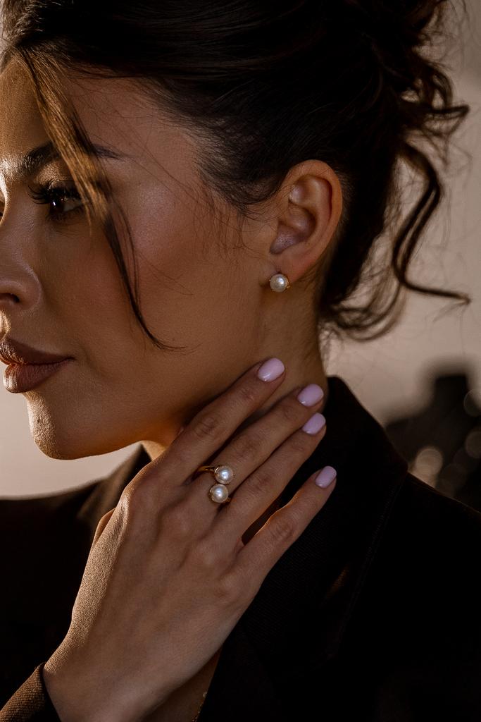 Комплект с круглым жемчугом