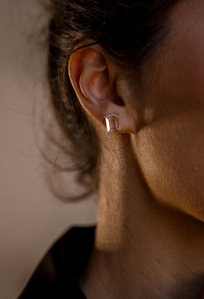 Пусеты с горным хрусталем