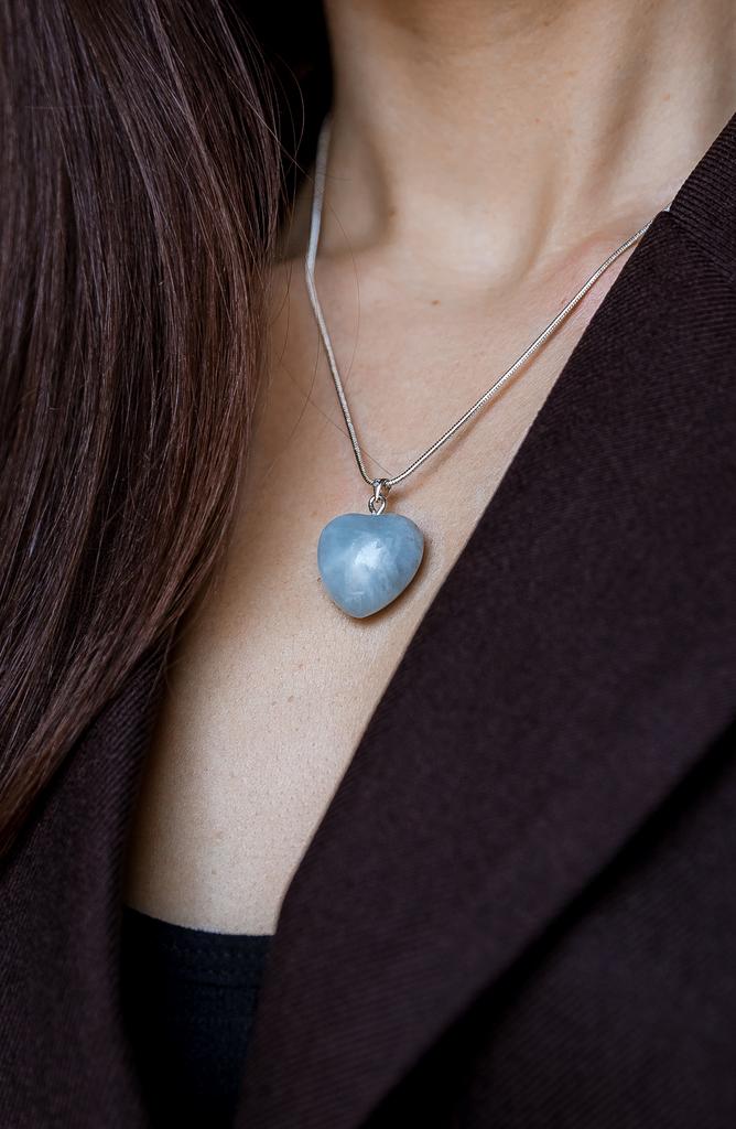 Подвеска с аквамарином сердце