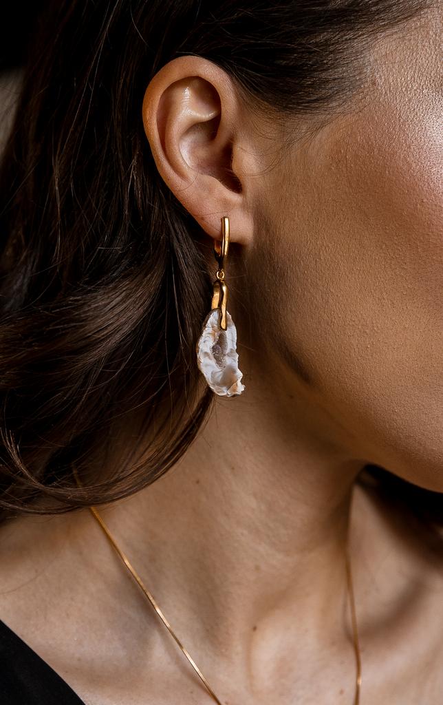 Cерьги с жеодой агата