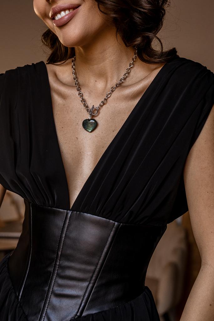 Чокер с лабрадоритом Сердце