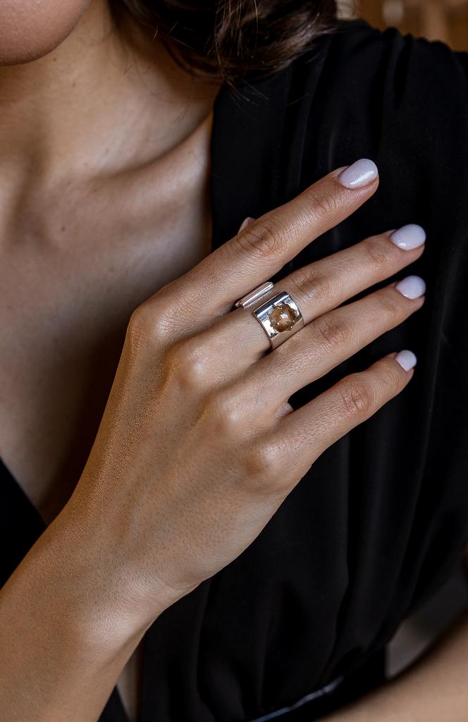 Кольцо женское РИТМ с цитрином