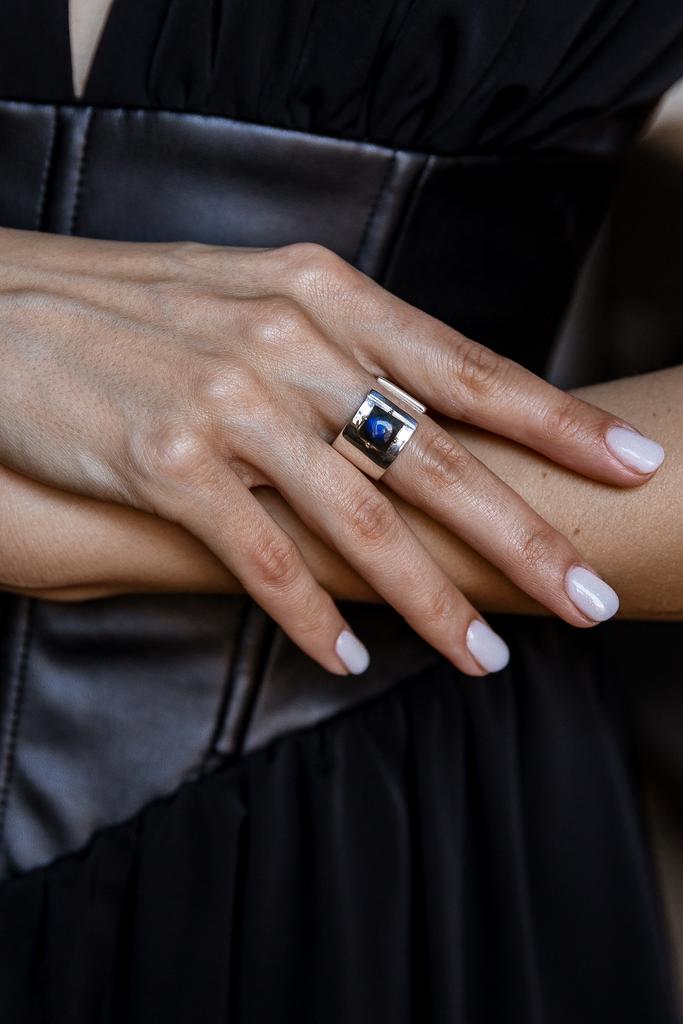 Кольцо женское РИТМ с лабрадоритом