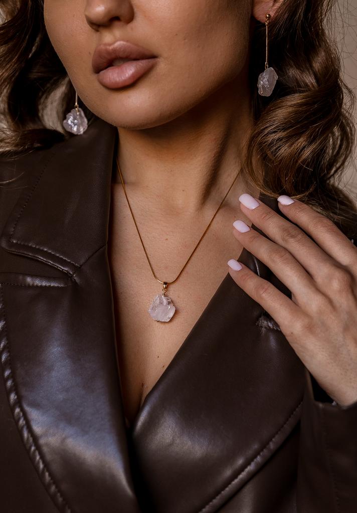 Комплект с розовым кварцем