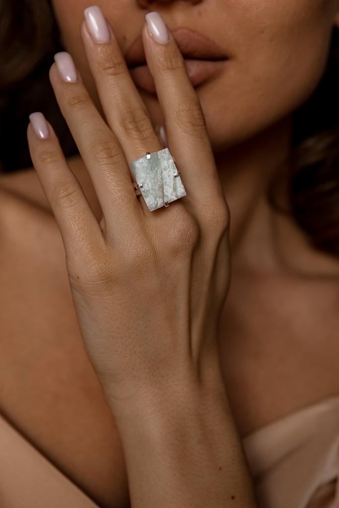 Кольцо с аквамарином