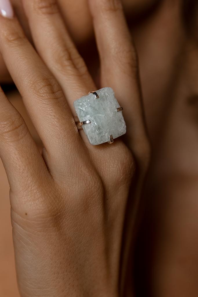 Кольцо с аквамарином