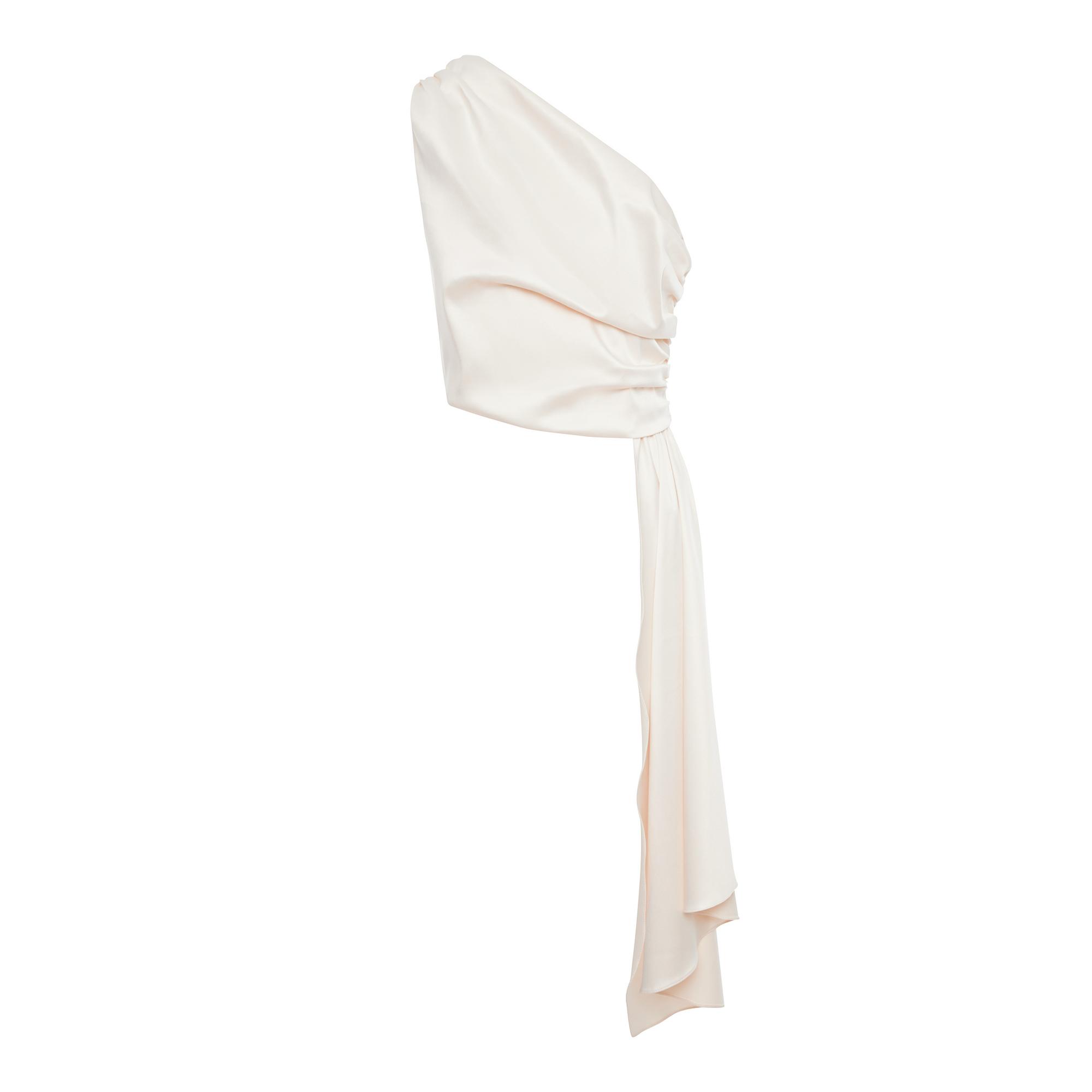 Атласный топ со шлейфом