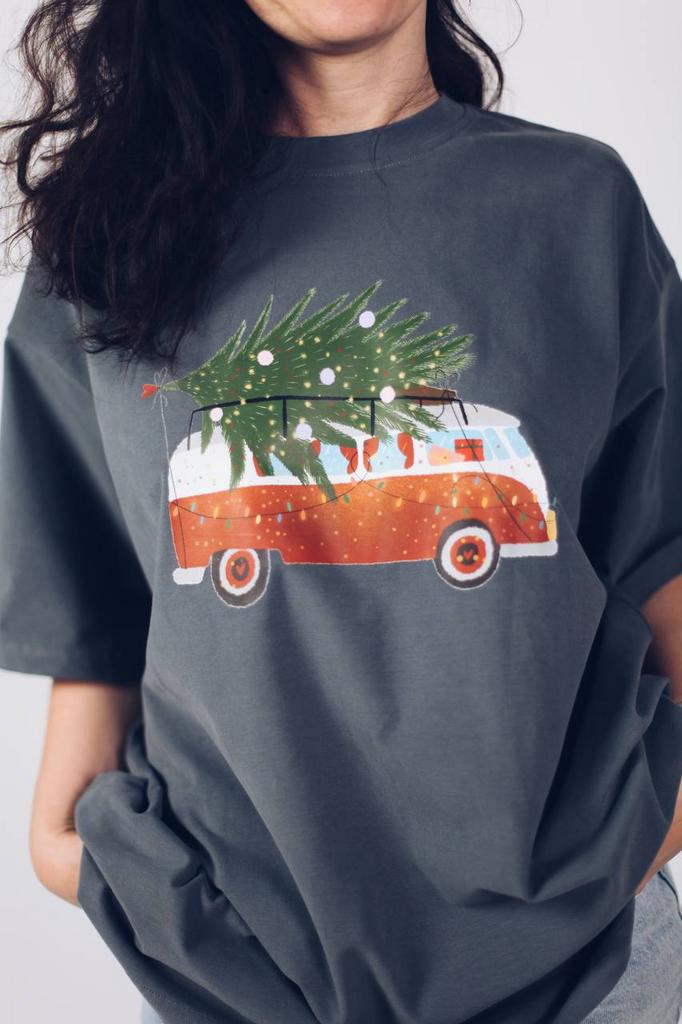 Рождественский автобус на графите