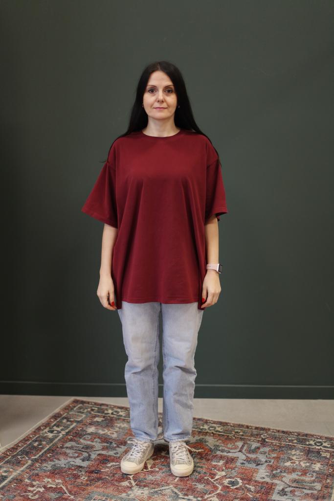 Футболка единого размера винная