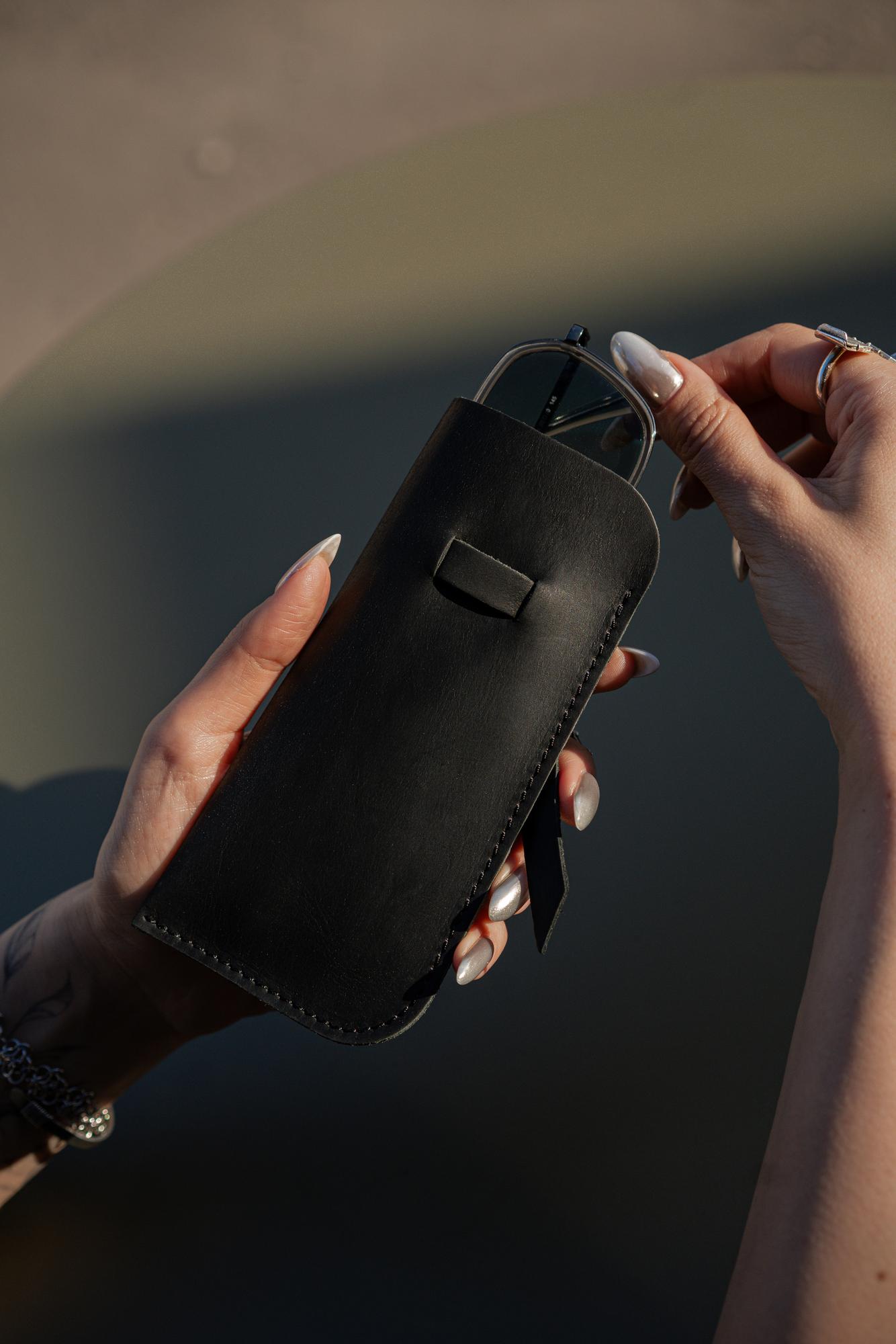 Кожаный очечник/Чехол для очков из натуральной кожи