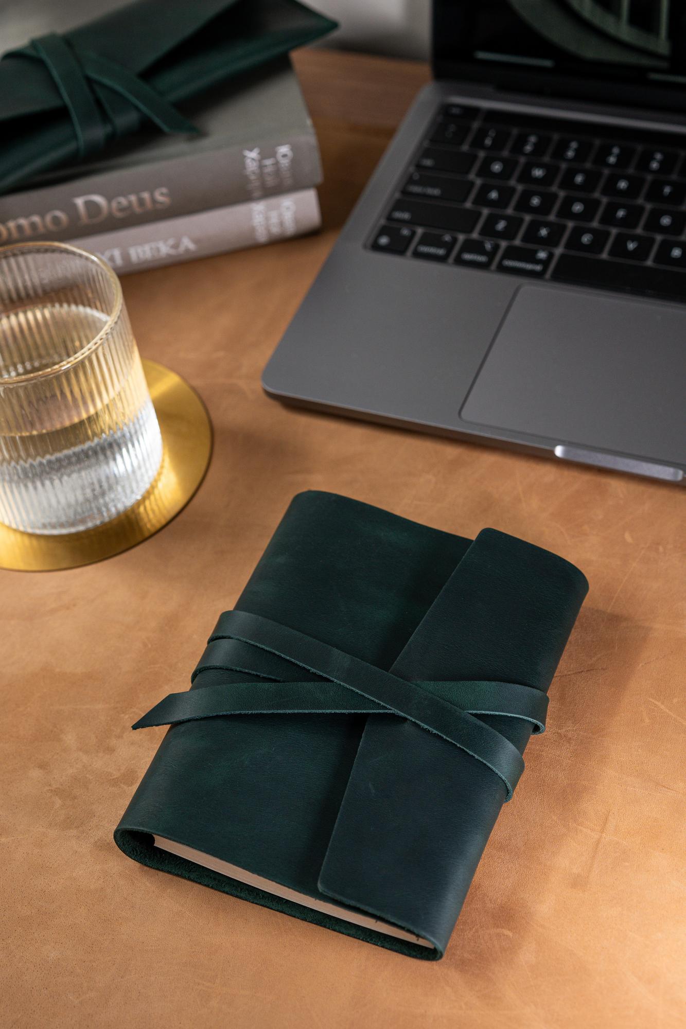 Ежедневник недатированный А6 на кольцах со сменными блоками/Карманный кожаный ежедневник