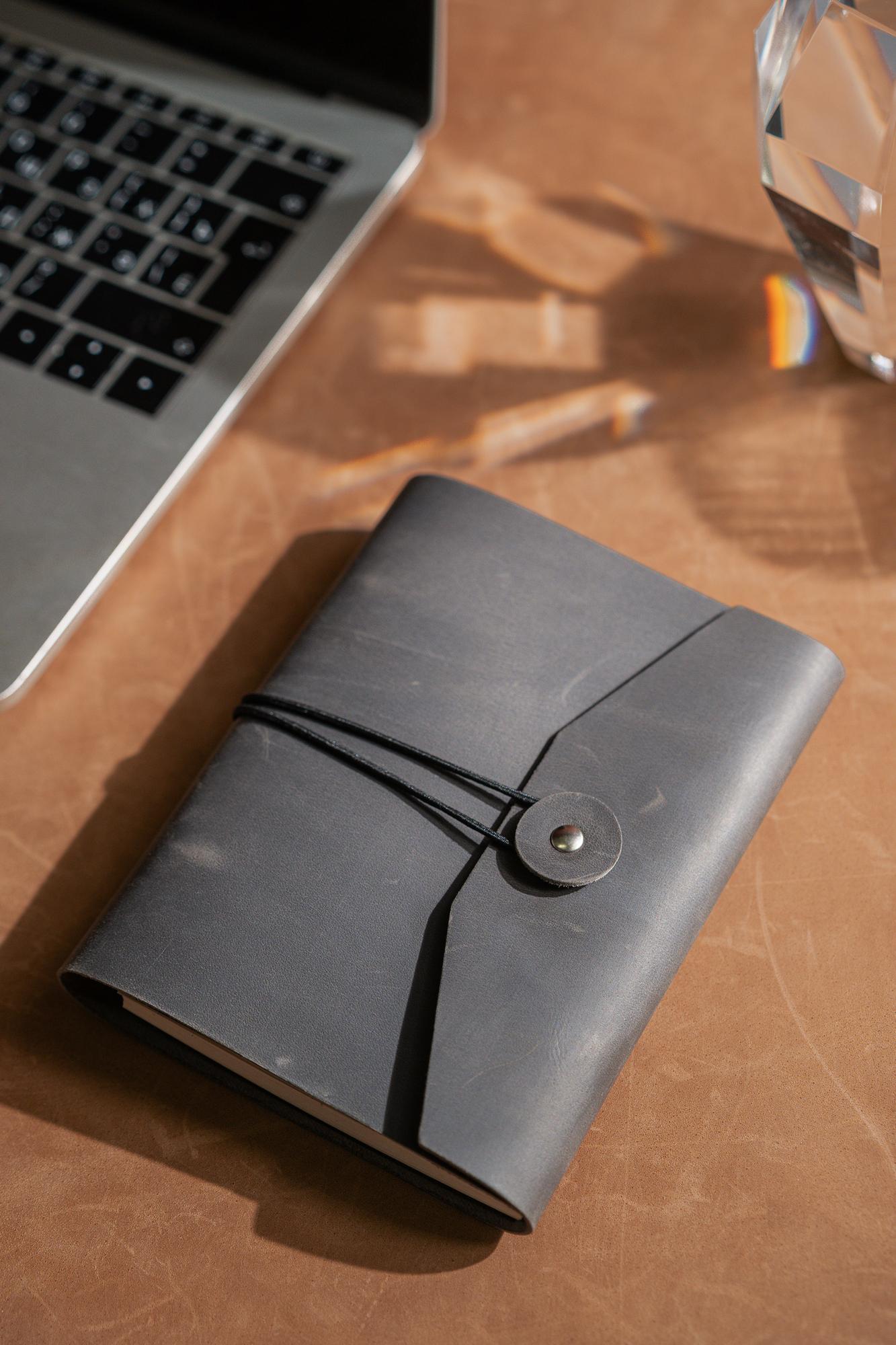 Ежедневник недатированный А6 на кольцах со сменными блоками/Карманный кожаный ежедневник