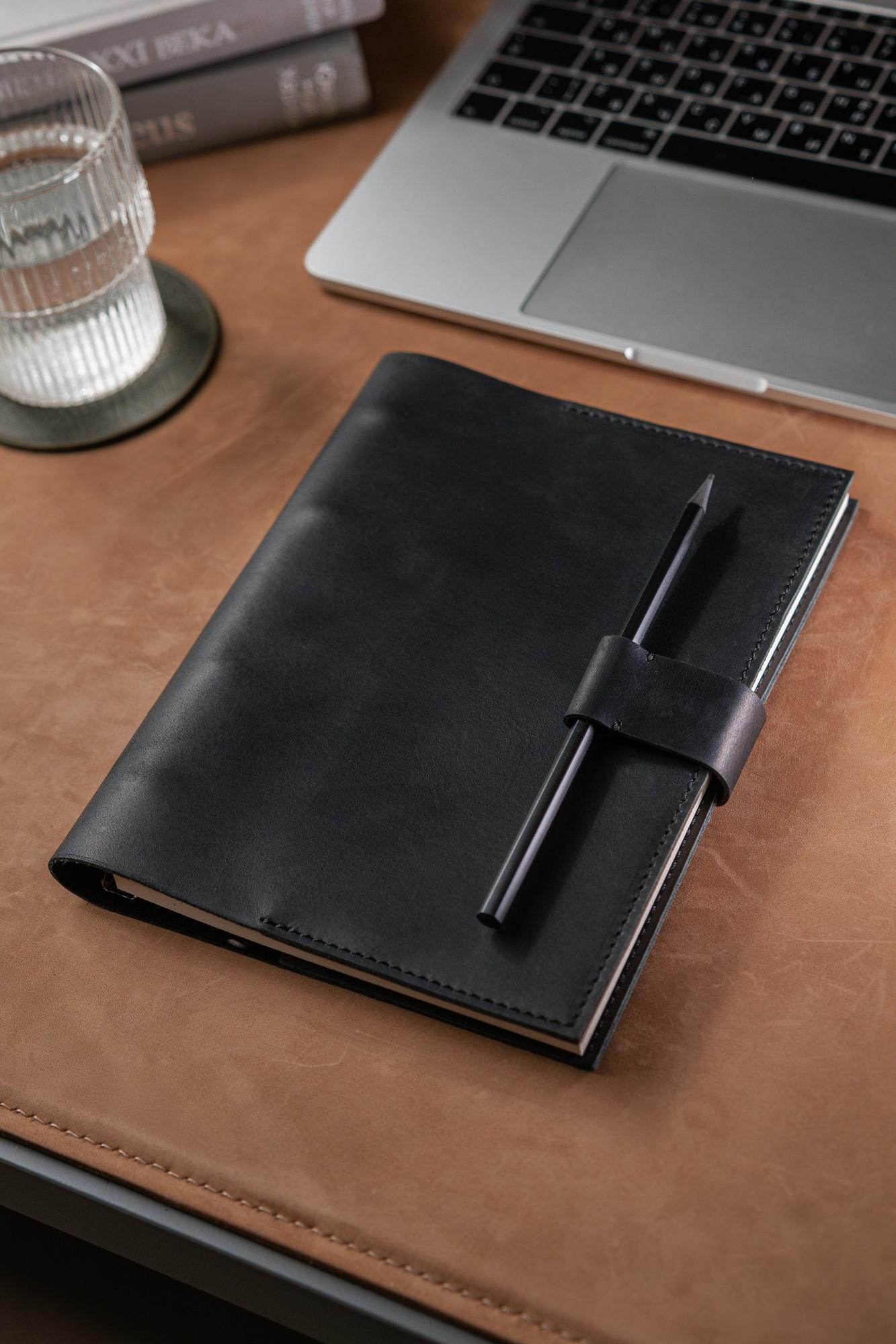 Кожаный ежедневник А5 недатированный, Ежедневник на кольцах со сменными блоками с обложкой из натуральной кожи, подарок мужчине