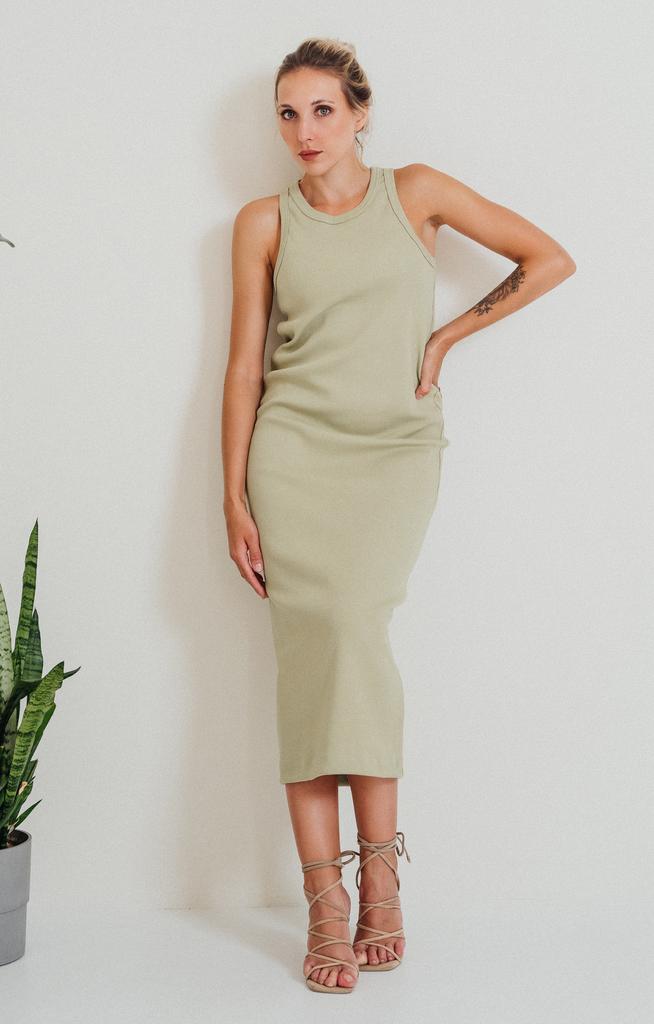 Платье Футляр Хаки сетлое