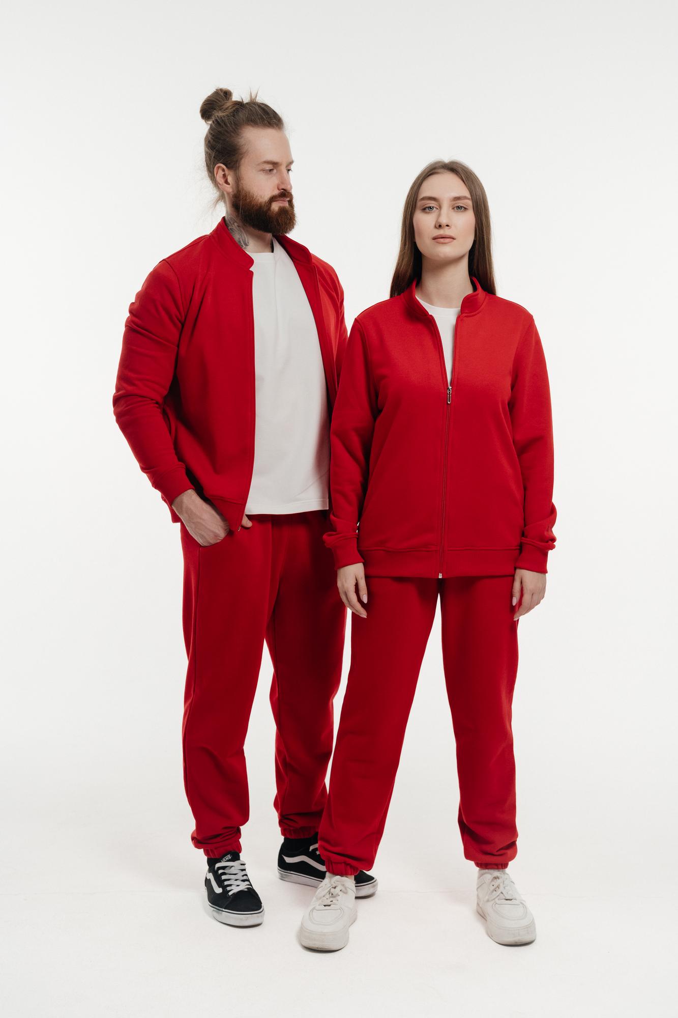 Бомбер красный трикотажный