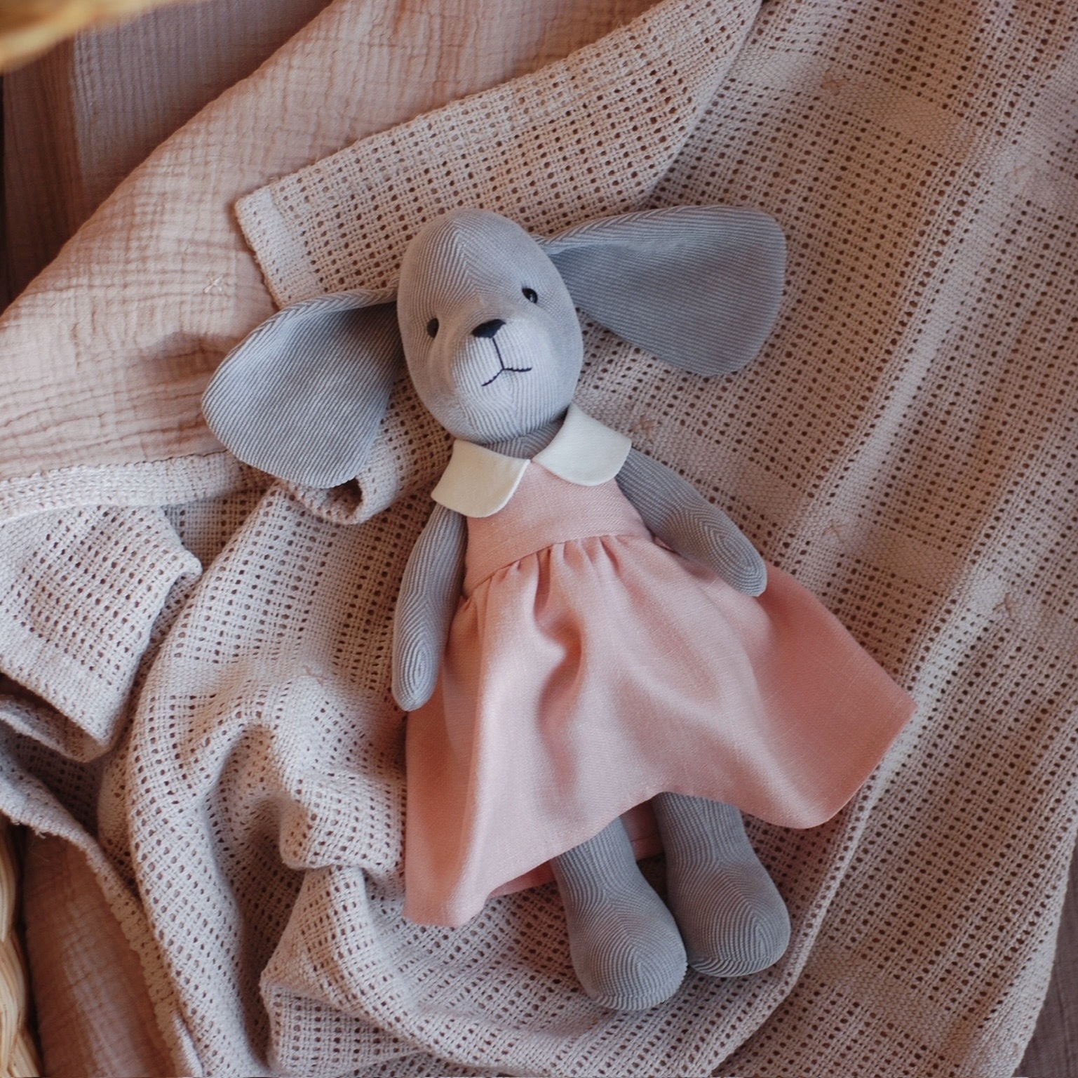 Жемчужно-серый щенок в платье