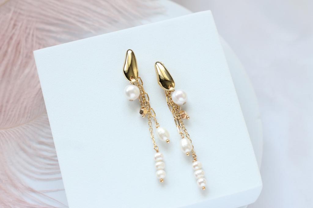 Серьги с натуральным жемчугом