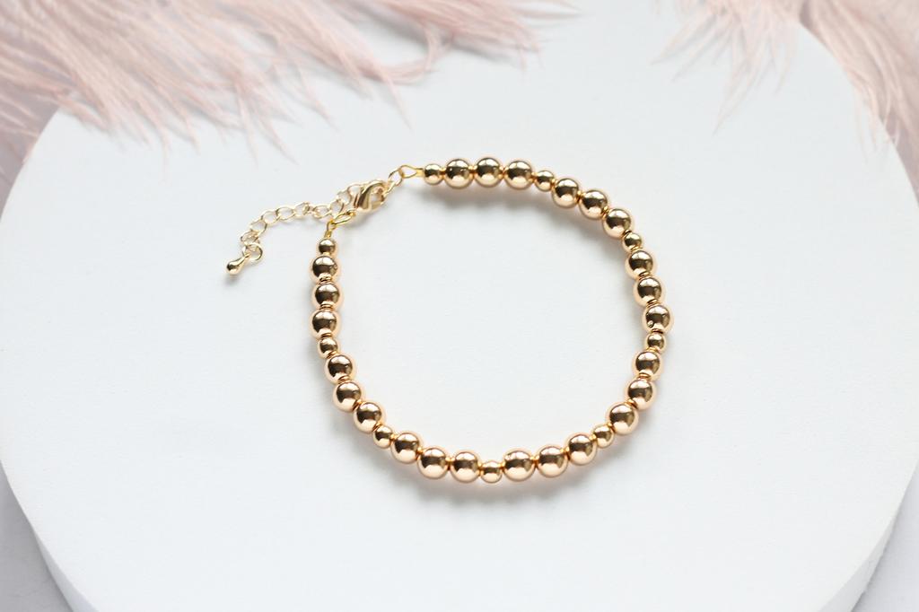 Браслет из гематита с позолотой