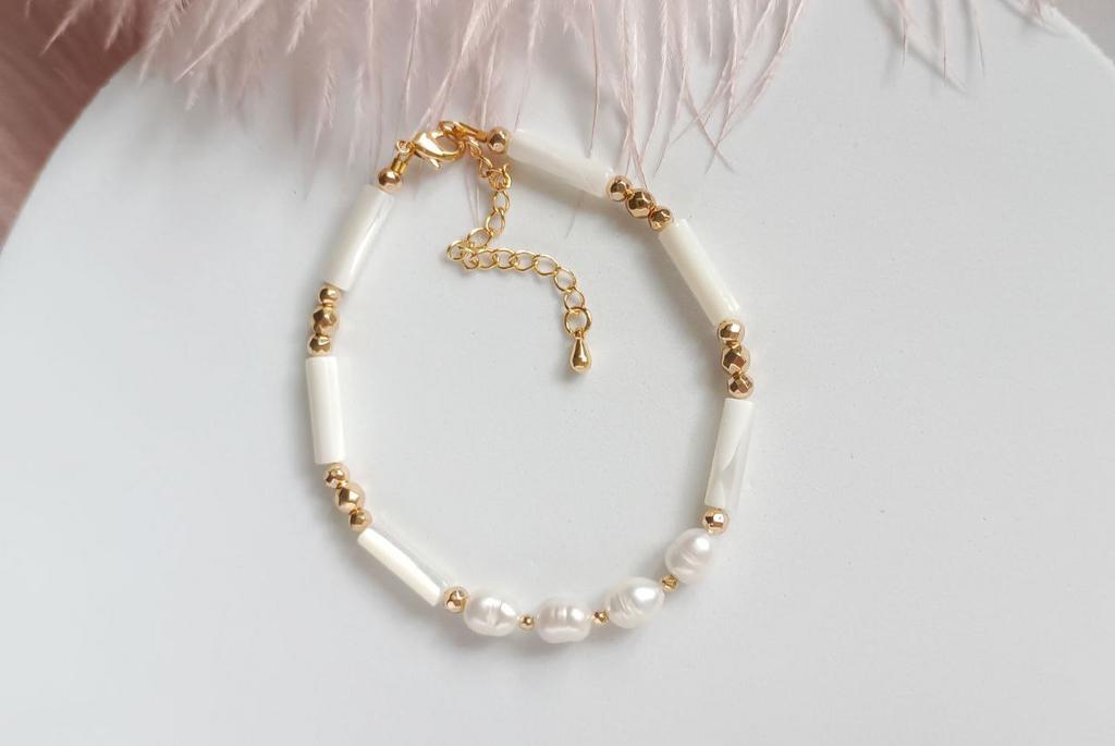 Браслет из натурального перламутра и жемчуга