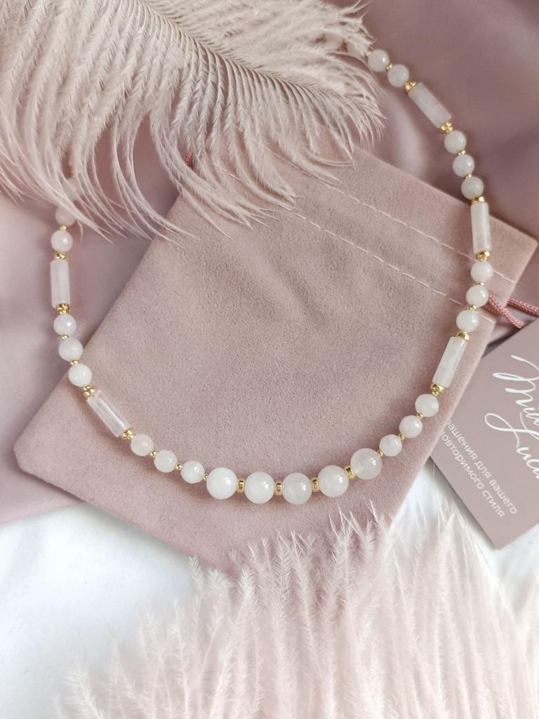 Чокер из розового кварца