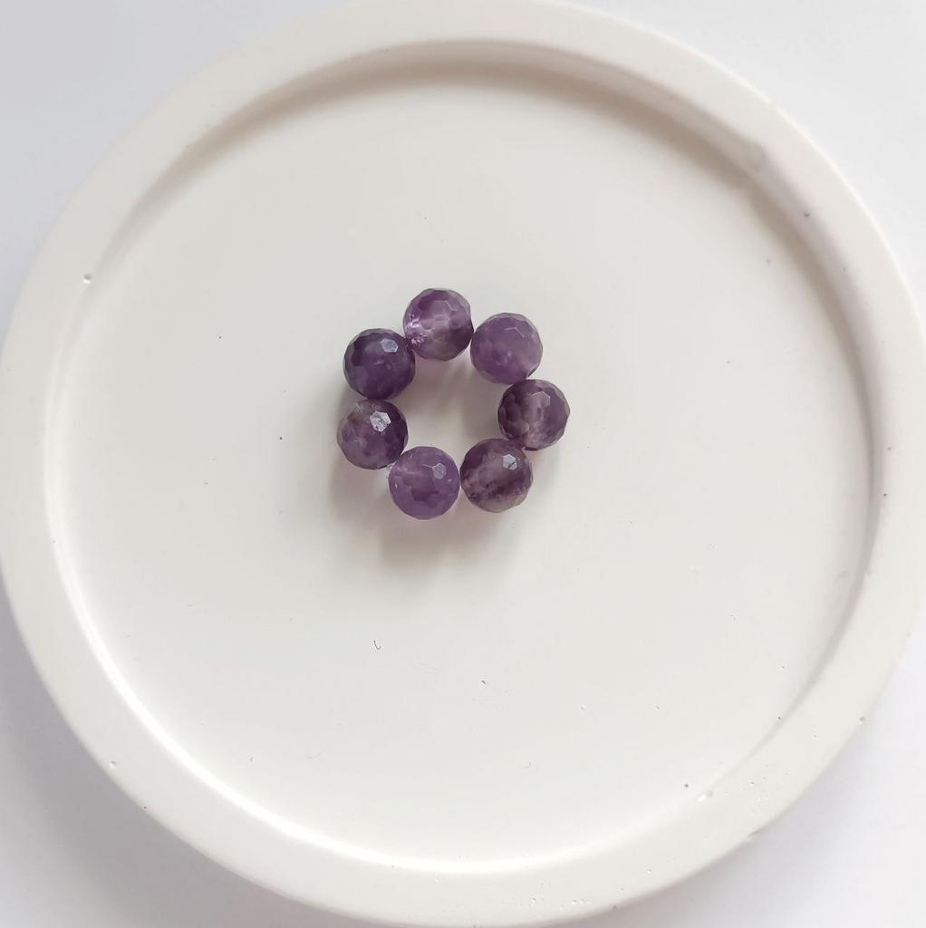 Подвеска на серьги 1 шт - кольцо из бусин аметиста