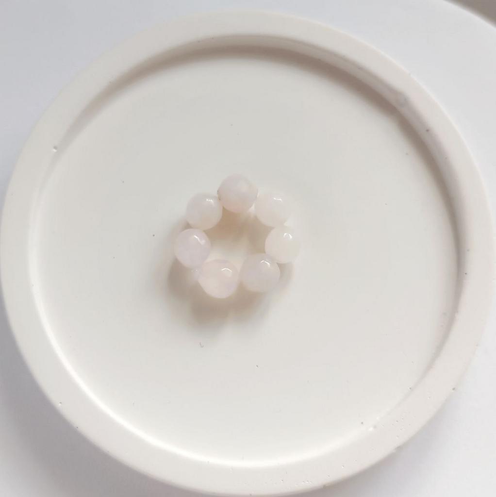 Подвеска на серьги 1 шт - кольцо из бусин розового кварца