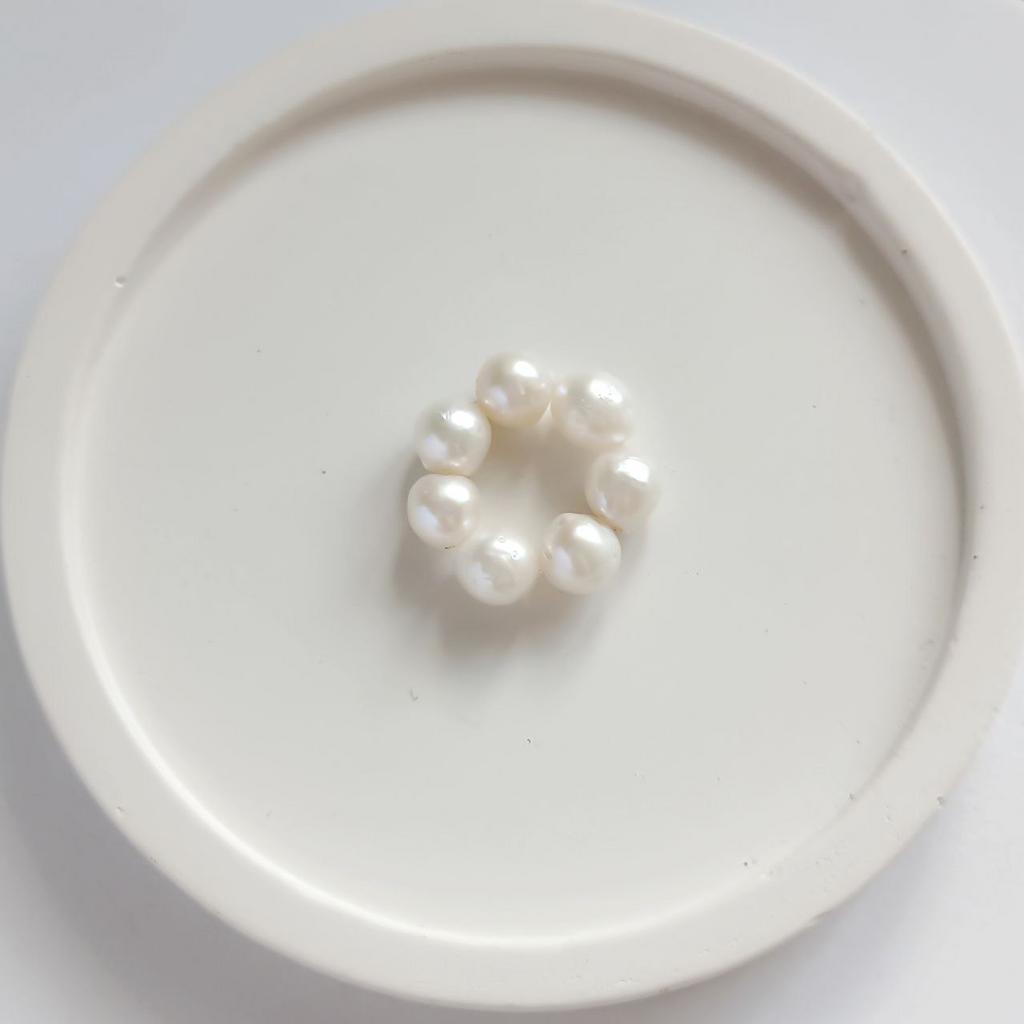 Подвеска на серьги 1 шт - кольцо из натурального жемчуга