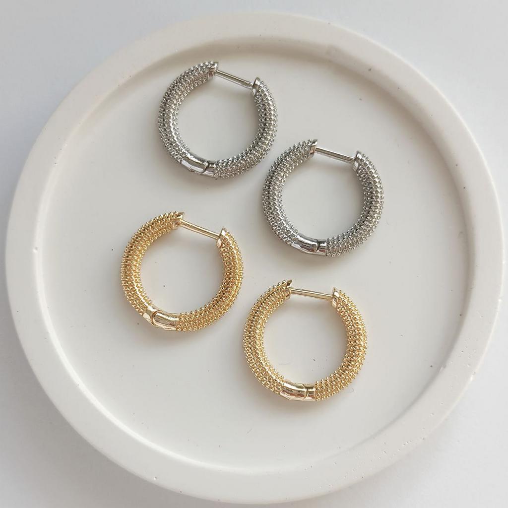 Серьги конго, основы для подвесок, сетчатая фактура, 20мм, позолота или родиевое покрытие