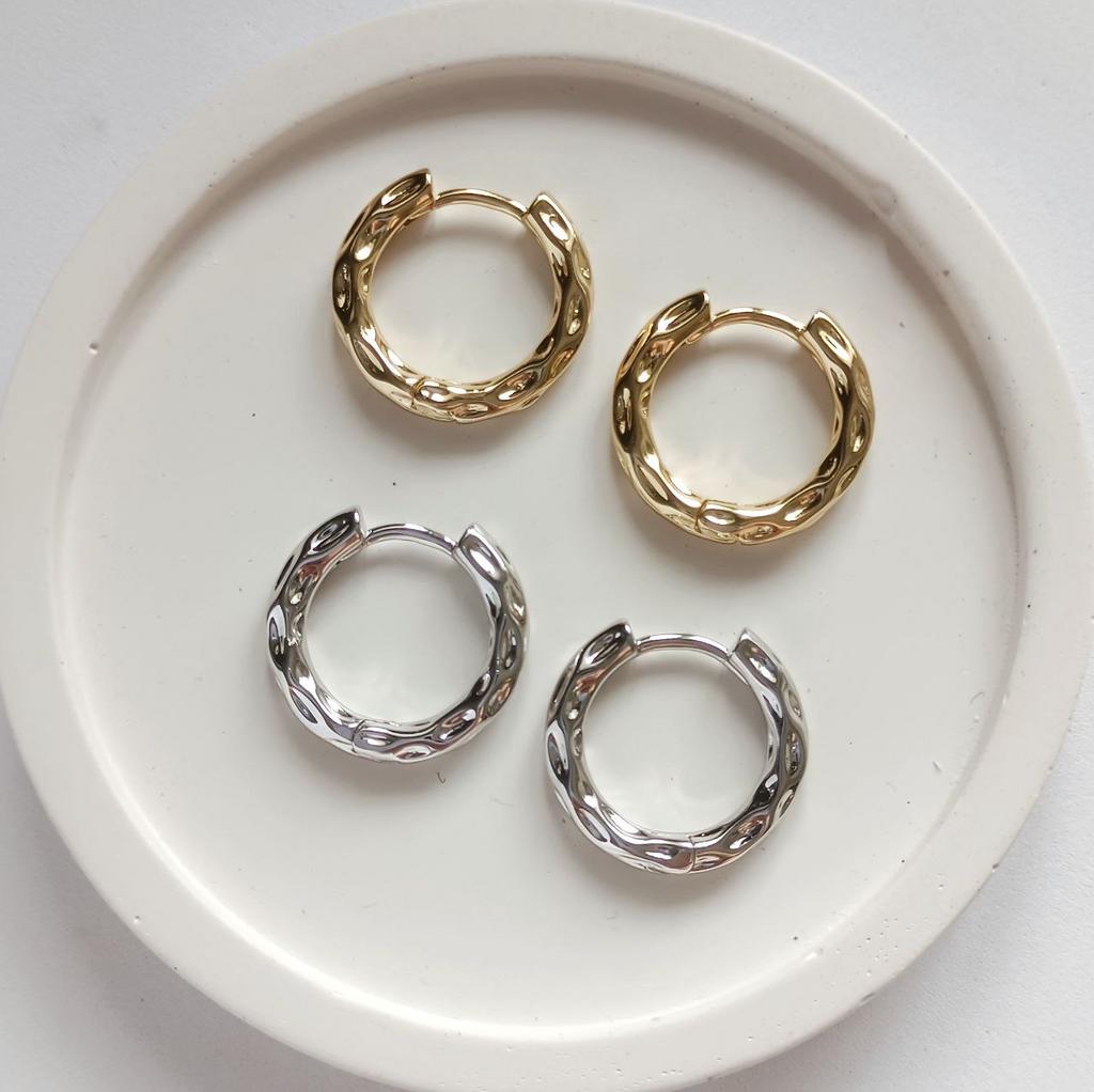 Серьги конго, основы для подвесок, фактурные, 19мм, позолота или родиевое покрытие