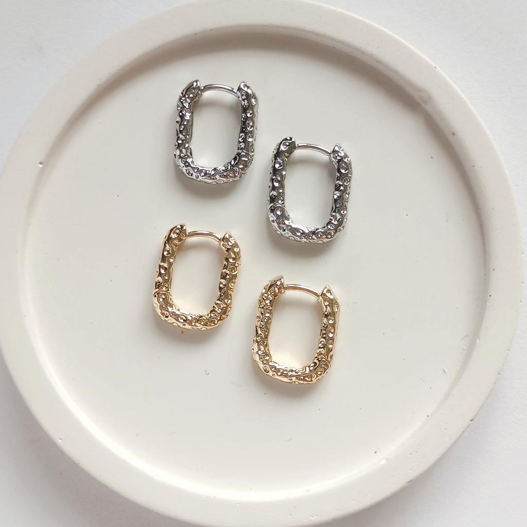 Серьги конго, основы для подвесок, овальные фактурные, 15мм, позолота или родиевое покрытие