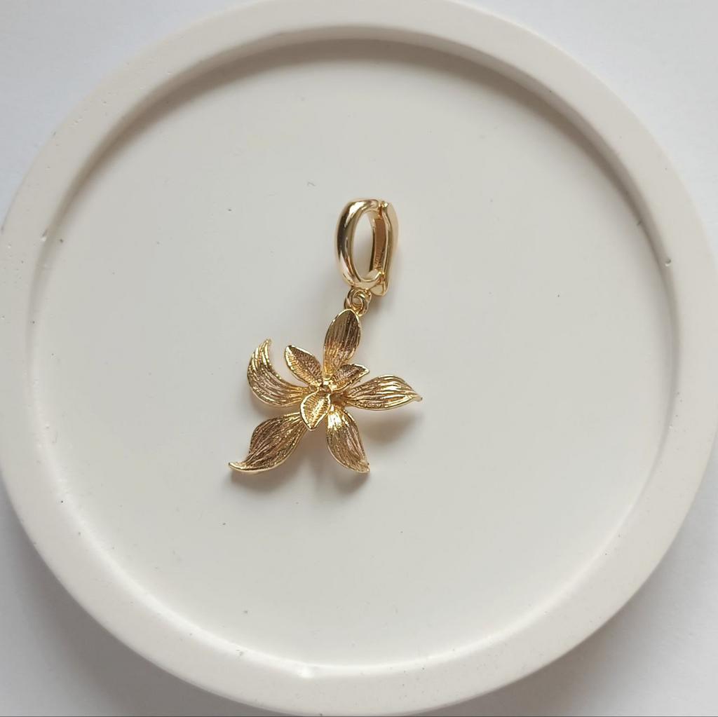 Подвеска на цепочку, чокер, браслет - цветок, позолота