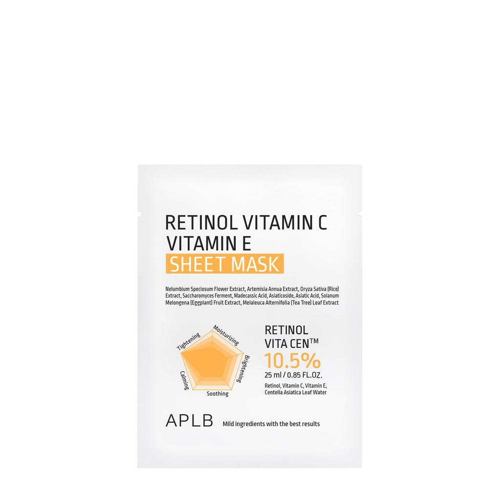 APLB Тканевая маска с ретинолом и витамином С для сияния кожи