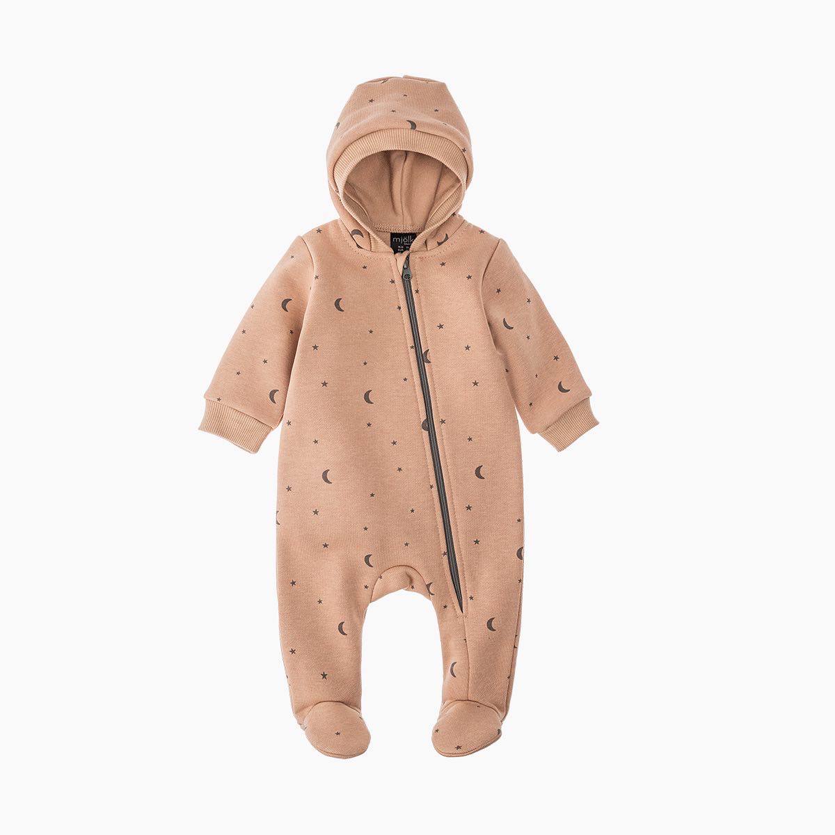 Утеплённый комбинезон с капюшоном mjolk camel moons с закрытой ножкой