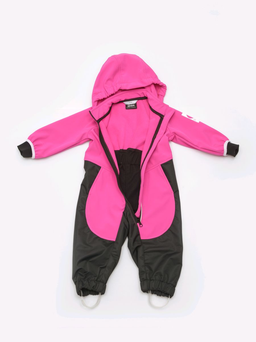 Комбинезон Курбэ softshell ярк.розовый/черный