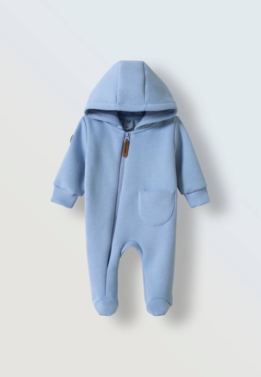 Комбинезон из футера утепленный голубой, TOUCAN FOR KIDS