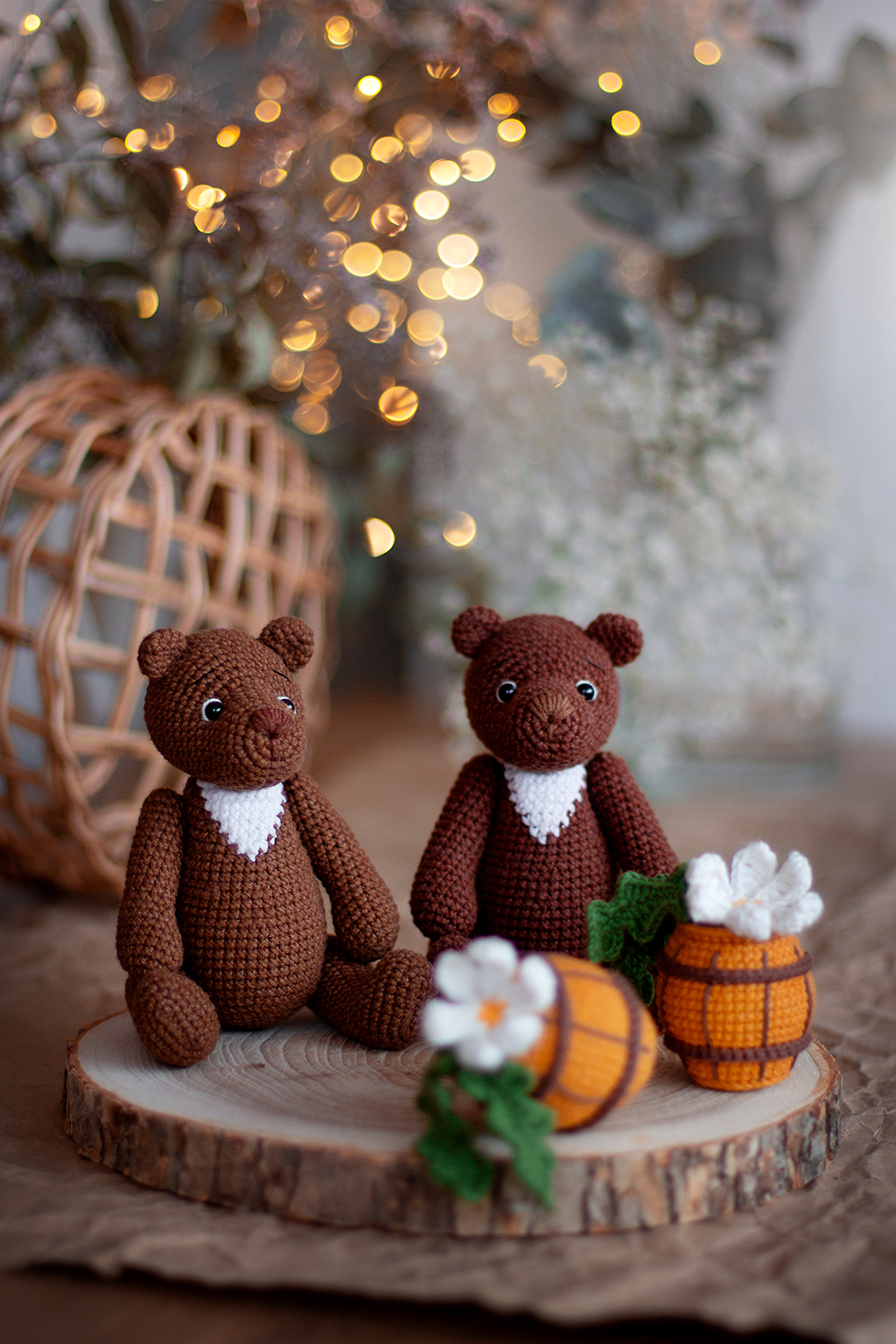 МК "Мишка и бочонок с ромашкой"