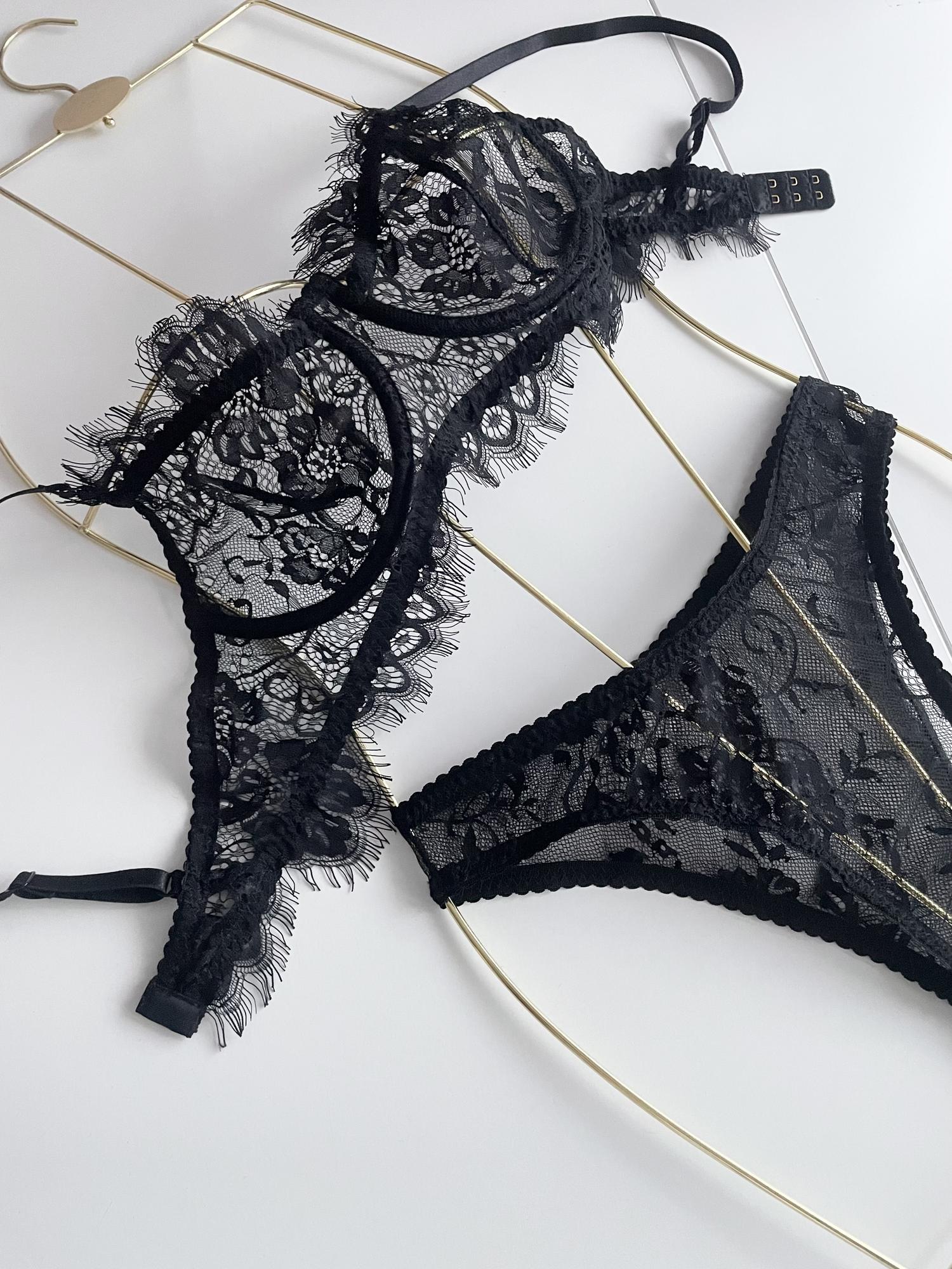 Кружевной комплект «Nitte» в черном цвете.